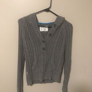 Hooded gray sweater